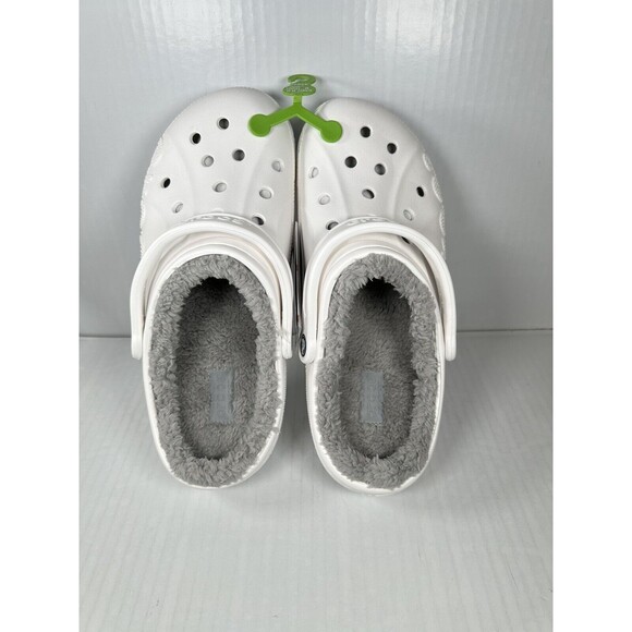 Size M10/W12 Crocs Baya Lined Clog Slip On White/Grey 205969-11H NEW - Picture 5 of 7
